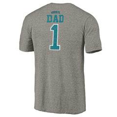Charlotte Hornets Greatest Dad Tri-Blend T-Shirt Gray