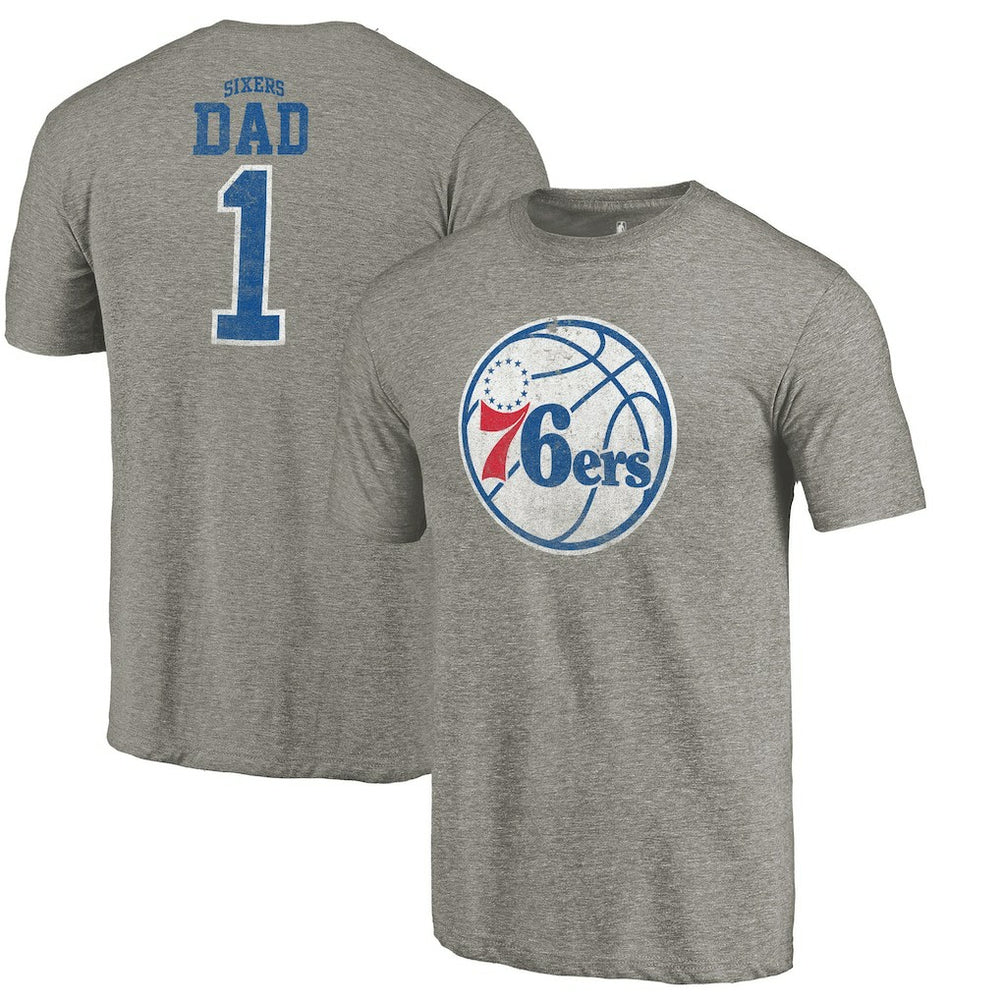 Philadelphia 76ers Greatest Dad Tri-Blend T-Shirt Gray