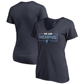 Memphis Grizzlies Women's We Are Iconic Collection V-Neck T-Shirt Navy