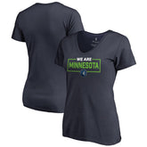 Minnesota Timberwolves Women's We Are Iconic Collection V-Neck T-Shirt Navy