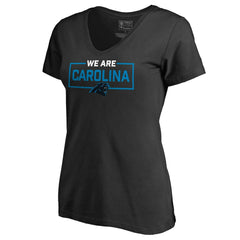 Carolina Panthers Women's We Are Icon V-Neck T-Shirt Black