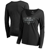 NHL Los Angeles Kings Women's Iconic Collection We Are Long Sleeve V-Neck T-Shirt - Black