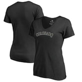 Colorado Rockies Women's Armed Forces Wordmark T-Shirt - Black T-shirts
