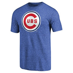 Chicago Cubs Cooperstown Collection Forbes Tri-Blend T-Shirt - Heathered Royal T-shirts