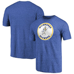 Milwaukee Brewers Cooperstown Collection Forbes Tri-Blend T-Shirt - Heathered Royal T-shirts