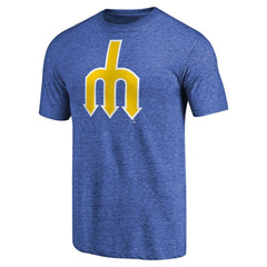 Seattle Mariners Cooperstown Collection Forbes Tri-Blend T-Shirt - Heathered Royal T-shirts