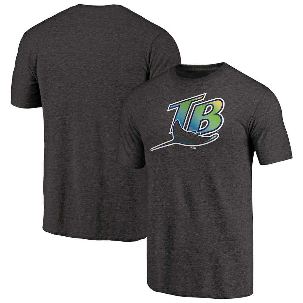 Tampa Bay Rays Cooperstown Collection Forbes Tri-Blend T-Shirt - Heathered Black T-shirts