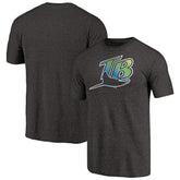 Tampa Bay Rays Cooperstown Collection Forbes Tri-Blend T-Shirt - Heathered Black T-shirts