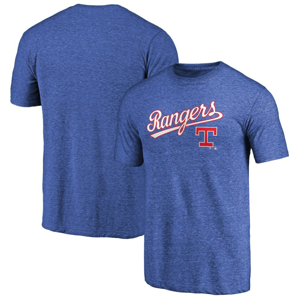 Texas Rangers Vintage Cooperstown Collection Wahconah Tri-Blend T-Shirt - Royal T-shirts