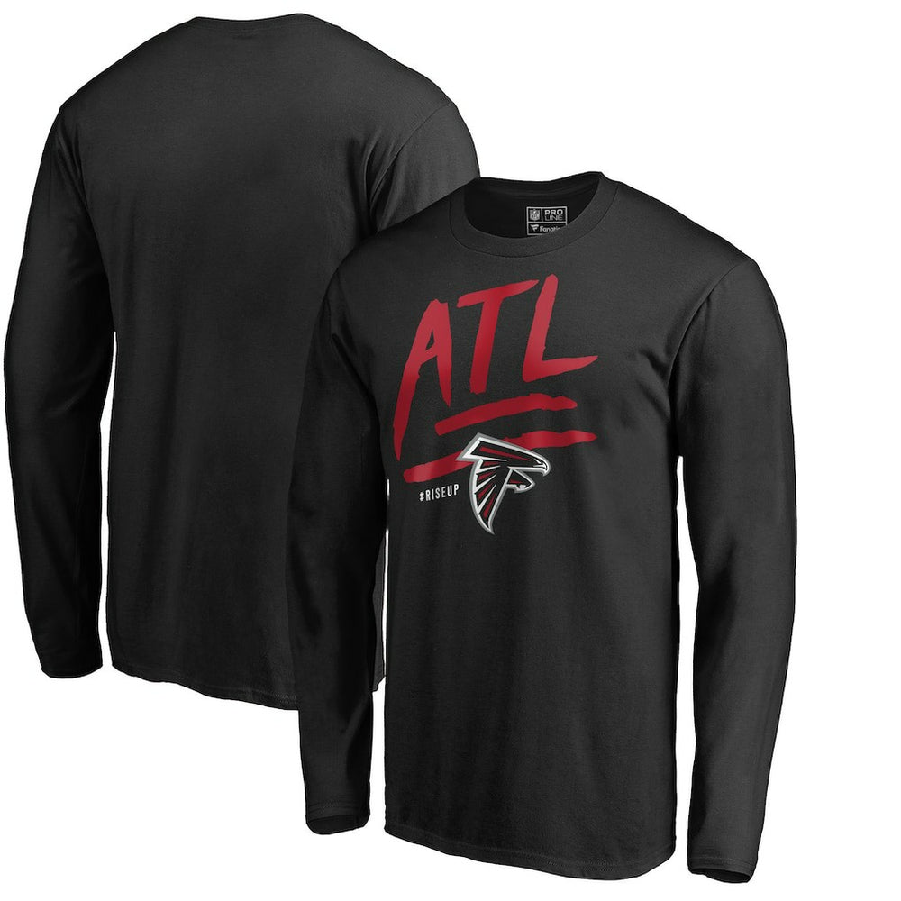 Atlanta Falcons Rise Up Long Sleeve T-Shirt Black