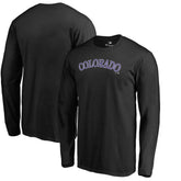 Colorado Rockies Team Wordmark Long Sleeve T-Shirt - Black T-shirts