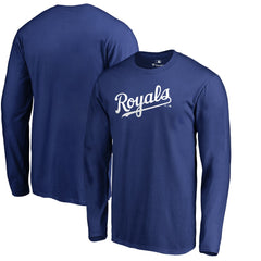 Kansas City Royals Team Wordmark Long Sleeve T-Shirt - Royal T-shirts