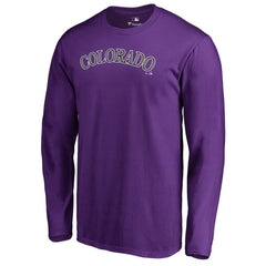 Colorado Rockies Team Wordmark Long Sleeve T-Shirt - Purple T-shirts
