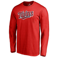 Minnesota Twins Team Wordmark Long Sleeve T-Shirt - Red T-shirts