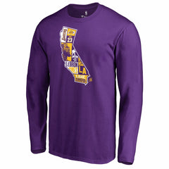LeBron James Los Angeles Lakers Player State Long Sleeve T-Shirt Purple