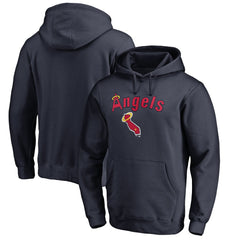 Los Angeles Angels Vintage Cooperstown Collection Wahconah Fitted Pullover Hoodie - Navy Hoodies
