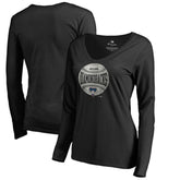 Arizona Diamondbacks Women's Cooperstown Collection Slider Long Sleeve V-Neck T-Shirt - Black T-shirts