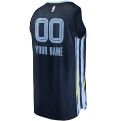 NBA Memphis Grizzlies Fast Break Custom Replica Jersey Navy - Icon Edition