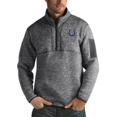 Indianapolis Colts Antigua Fortune Big & Tall Quarter-Zip Pullover Jacket Charcoal