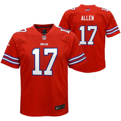 Josh Allen Buffalo Bills Youth Game Jersey Red