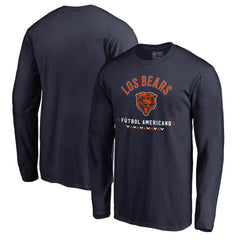 Chicago Bears Futbol Americano Long Sleeve T-Shirt Navy