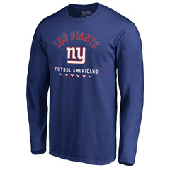 New York Giants Futbol Americano Long Sleeve T-Shirt Royal