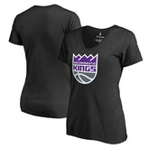 Sacramento Kings Women's Primary Logo V-Neck T-Shirt Black