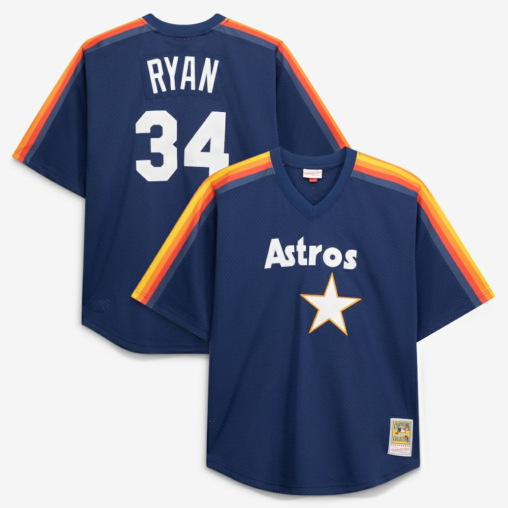 MLB Nolan Ryan Houston Astros Mitchell & Ness Cooperstown Collection Big & Tall Mesh Batting Practice Jersey - Navy