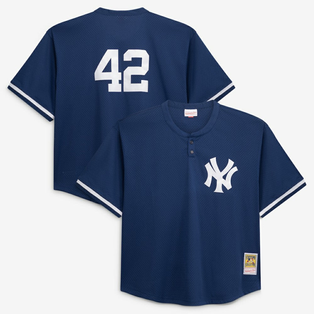 MLB Mariano Rivera New York Yankees Mitchell & Ness Cooperstown Collection Big & Tall Mesh Batting Practice Jersey - Navy