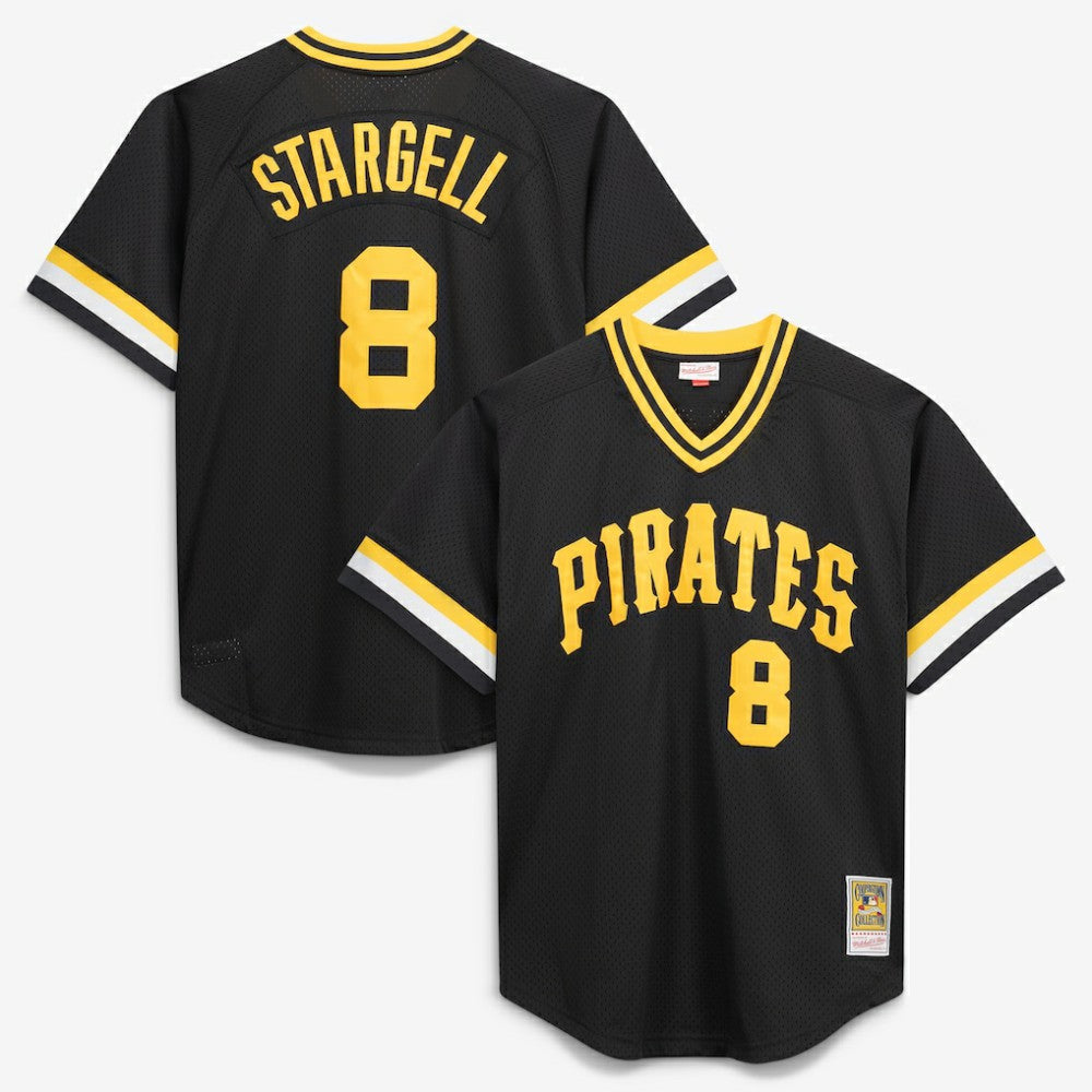 MLB Willie Stargell Pittsburgh Pirates Mitchell & Ness Cooperstown Collection Big & Tall Mesh Batting Practice Jersey - Black