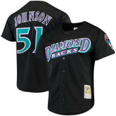 Randy Johnson Arizona Diamondbacks Mitchell & Ness Big & Tall Cooperstown Mesh Batting Practice Jersey - Black Jerseys