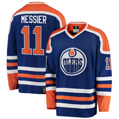 NHL Mark Messier Edmonton Oilers Fanatics Premier Breakaway Retired Player Jersey - Blue