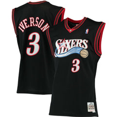 NBA Allen Iverson Philadelphia 76ers 2000/01 Big & Tall Hardwood Classics Swingman Jersey - Black