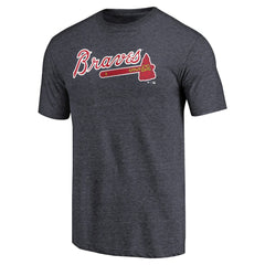 Atlanta Braves Team Wordmark Tri-Blend T-Shirt - Navy T-shirts
