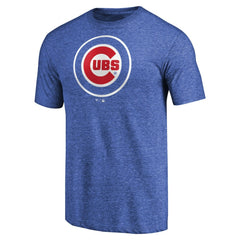 Chicago Cubs Team Wordmark Tri-Blend T-Shirt - Royal T-shirts