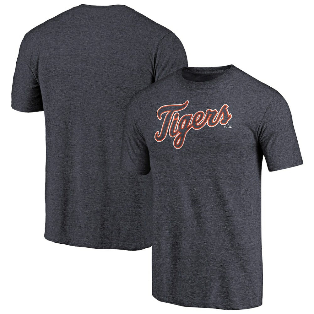 Detroit Tigers Team Wordmark Tri-Blend T-Shirt - Navy T-shirts