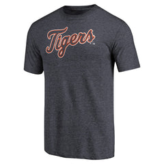 Detroit Tigers Team Wordmark Tri-Blend T-Shirt - Navy T-shirts