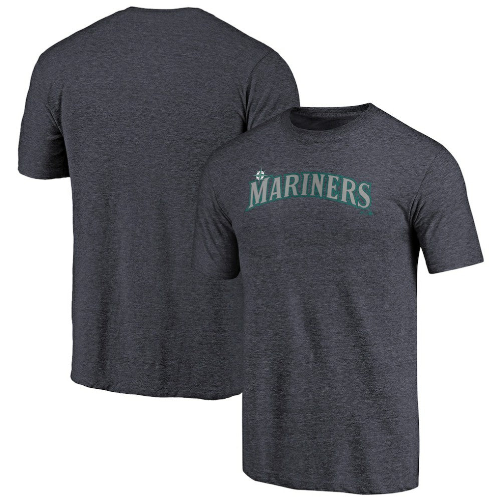 Seattle Mariners Team Wordmark Tri-Blend T-Shirt - Navy T-shirts