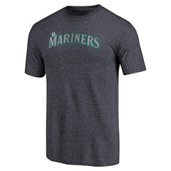 Seattle Mariners Team Wordmark Tri-Blend T-Shirt - Navy T-shirts