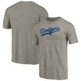 Los Angeles Dodgers Team Wordmark Tri-Blend T-Shirt - Gray T-shirts
