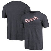 Washington Nationals Team Wordmark Tri-Blend T-Shirt - Navy T-shirts