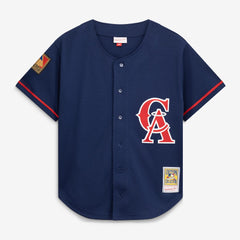 MLB Bo Jackson California Angels Mitchell & Ness Cooperstown Collection Mesh Batting Practice Button-Up Jersey - Navy