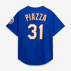 MLB Mike Piazza New York Mets Mitchell & Ness Cooperstown Collection Mesh Batting Practice Button-Up Jersey - Royal