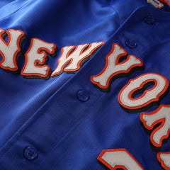 MLB Mike Piazza New York Mets Mitchell & Ness Cooperstown Collection Mesh Batting Practice Button-Up Jersey - Royal