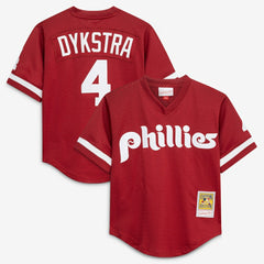 MLB Lenny Dykstra Philadelphia Phillies Mitchell & Ness Youth Cooperstown Collection Mesh Batting Practice Jersey - Burgundy