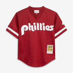 MLB Lenny Dykstra Philadelphia Phillies Mitchell & Ness Youth Cooperstown Collection Mesh Batting Practice Jersey - Burgundy