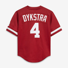 MLB Lenny Dykstra Philadelphia Phillies Mitchell & Ness Youth Cooperstown Collection Mesh Batting Practice Jersey - Burgundy