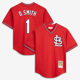 MLB Ozzie Smith St. Louis Cardinals Mitchell & Ness Youth Cooperstown Collection Mesh Batting Practice Jersey - Navy