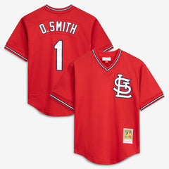 MLB Ozzie Smith St. Louis Cardinals Mitchell & Ness Youth Cooperstown Collection Mesh Batting Practice Jersey - Navy