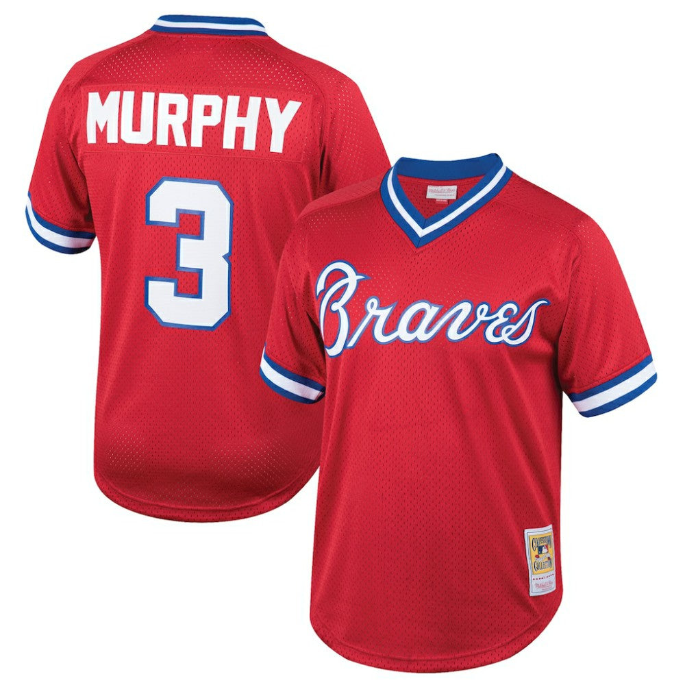 MLB Dale Murphy Atlanta Braves Mitchell & Ness Youth Cooperstown Collection Mesh Batting Practice Jersey - Red